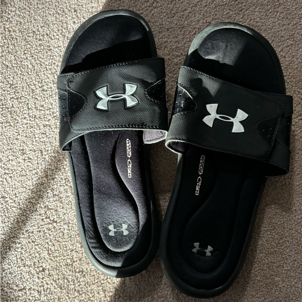 Black Under Armour Foam Slides